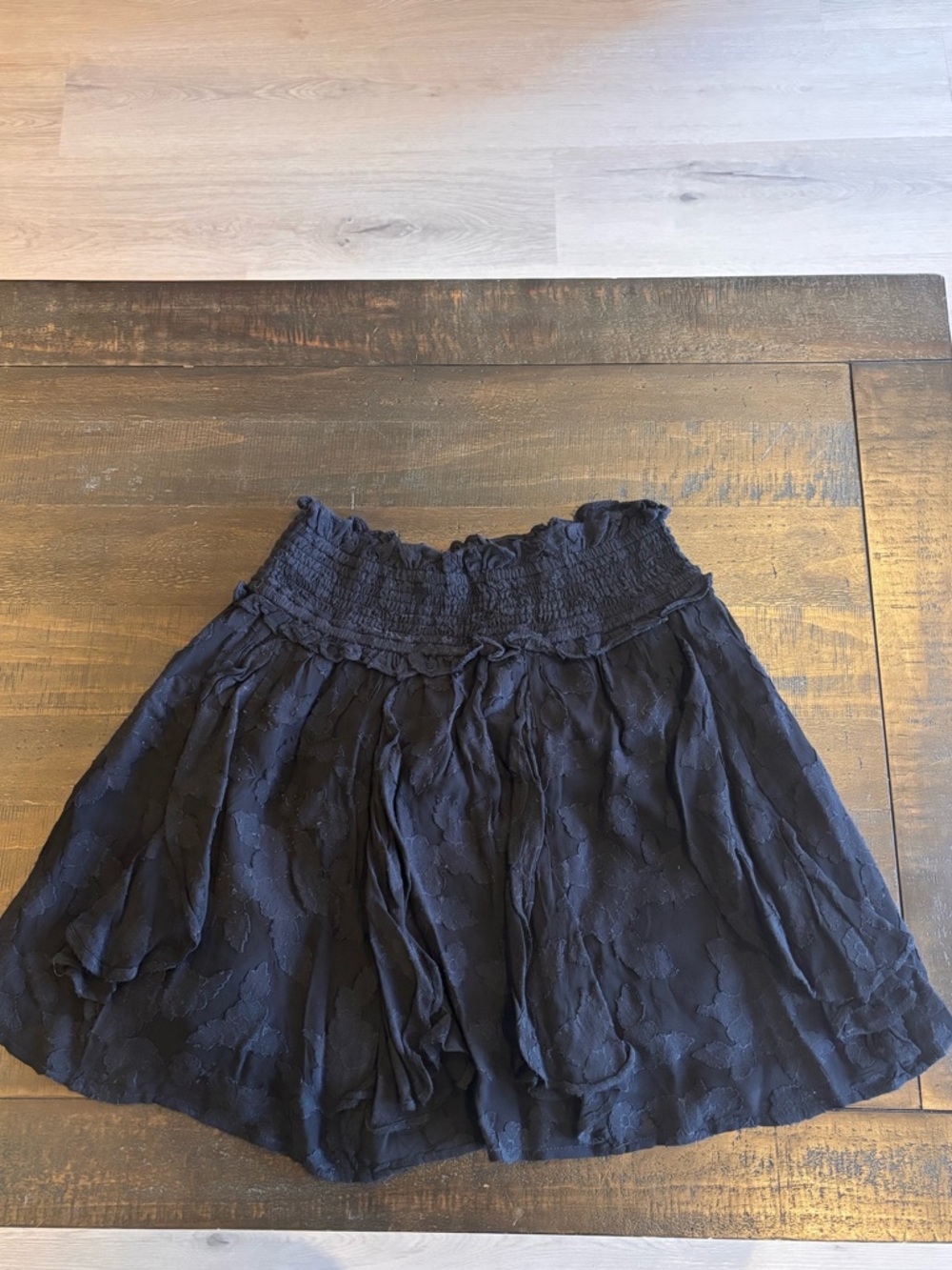 Cleobella Black Smocked Waist Mini Skirt